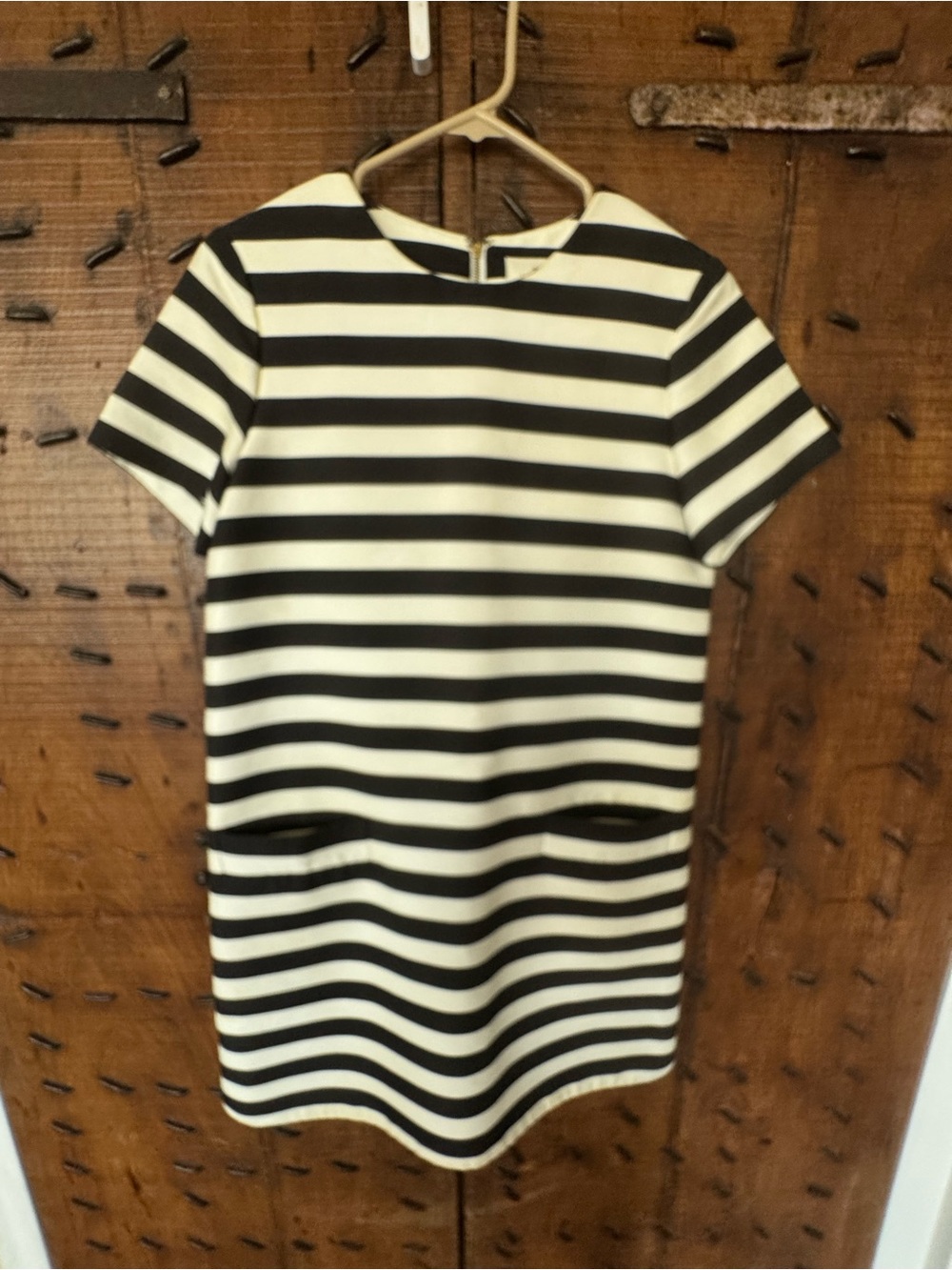 kate spade Black and White Striped Short Sleeve Mini Dress
